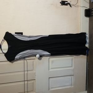 Black and gray, long maxi dress, L